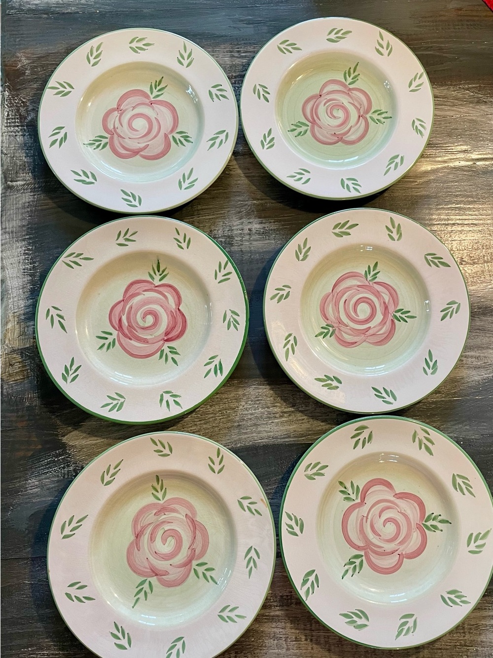 Bella Ceramica “Pastis” Salad/Dessert Plates – Set of 6 | Hand-Painted Floral